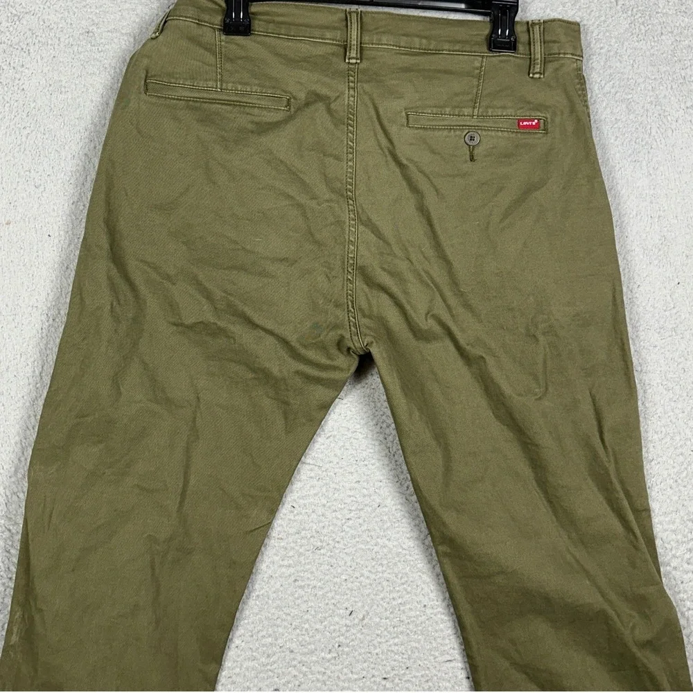 Levis XX Chino Pants Men 34X30 Olive Green Standard Taper Casual Red Tab Stretch